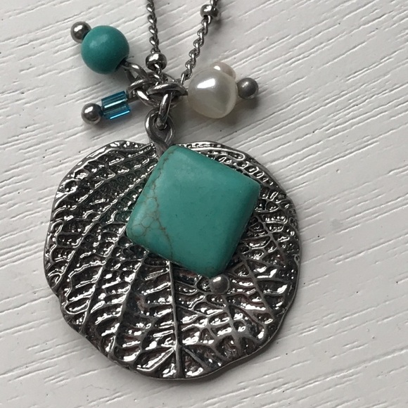 Lia Sophia Turquoise Charm Necklace 18” - Picture 2 of 4